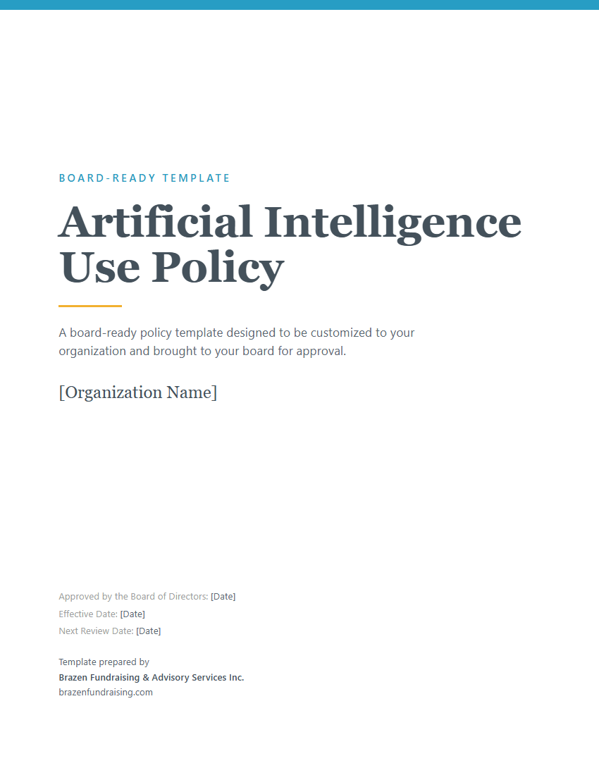 The AI Use Policy Template — board-ready cover